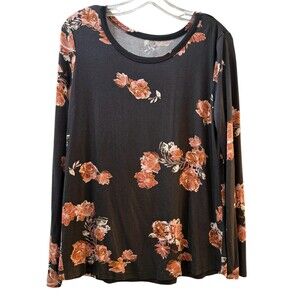 Maurices Long Sleeve Tee Shirt Size Medium Floral Pullover Top NWOT